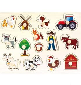 Puzzle vkládací - Farma, 14ks (Bino)