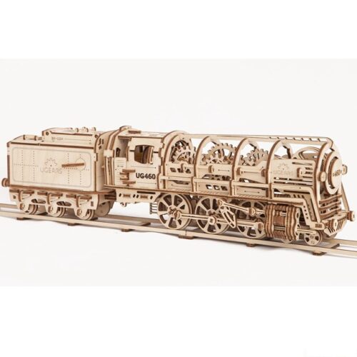 Ugears 3D mechanické puzzle Parní lokomotiva s vagónem 443 ks