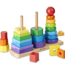Skládačka - Nasazování na tyč, Pyramida 3v1 (M&D)