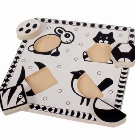 Puzzle pro nejmenší - Vkládačka černobílá, Ryba (Bigjigs)