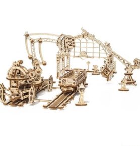 Ugears 3D mechanické puzzle Železniční jeřáb manipulátor 354 ks