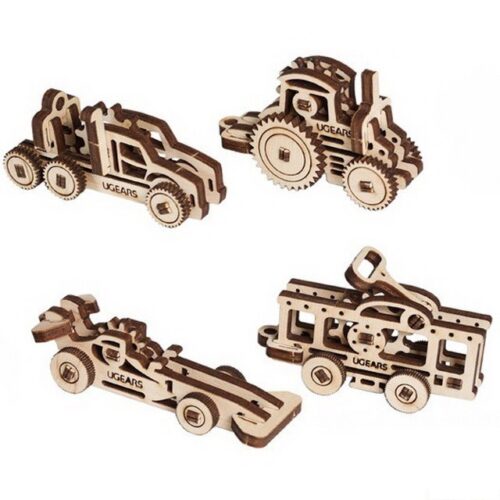 3D mechanický model - U-Fidget, Vozidla 4ks (Ugears)