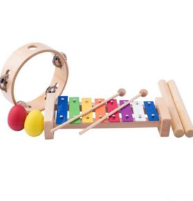 Hudba - Muzikální set, 4 nástroje, Se dřívky (Woody)