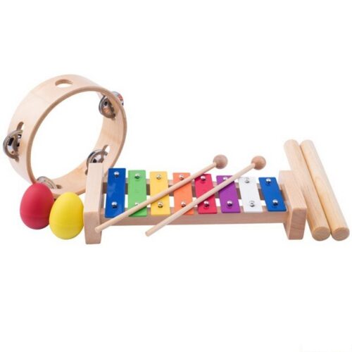 Hudba - Muzikální set, 4 nástroje, Se dřívky (Woody)