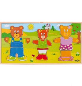 Puzzle oblékání - Šatní skříň 3 medvědi, 54ks (Woody)