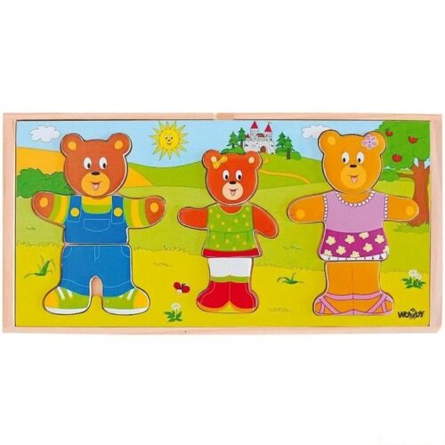 Puzzle oblékání - Šatní skříň 3 medvědi, 54ks (Woody)