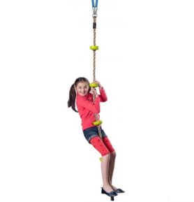 Lezecké lano - Šplhací s úchyty zelené, 200cm (Woody)