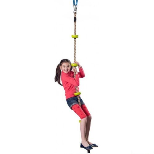 Lezecké lano - Šplhací s úchyty zelené, 200cm (Woody)
