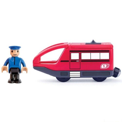 Vláčkodráha mašinka - Elektrická s pohonem, Moderní červená (Woody)