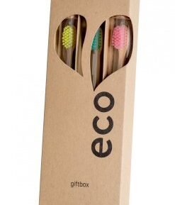 Ecoheart Giftbox - dárkové balení 3ks kartáčků růžový, zelený, žlutý