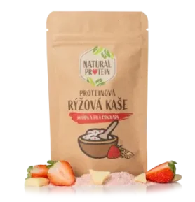 NaturalProtein Proteinová rýžová kaše - Jahoda a bílá čokoláda, 60g