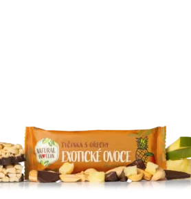 NaturalProtein Ořechová tyčinka - Exotické ovoce, 40g