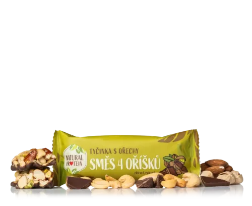 NaturalProtein Ořechová tyčinka - Směs 4 ořechů, 40g
