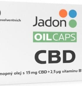 Jadon - Oil caps - konopný olej a vitamín B12 Konopný olej 15 mg + 30 kapslí vitamínu B12