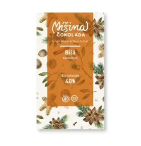 Míšina čokoláda Bílá čokoláda 40% s kardamomem, 50g