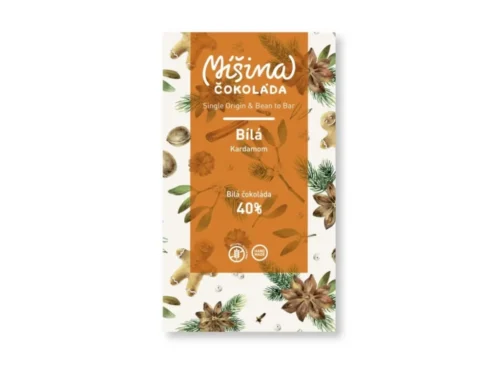 Míšina čokoláda Bílá čokoláda 40% s kardamomem, 50g