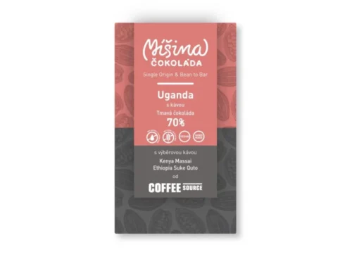 Míšina čokoláda Tmavá čokoláda 70% Uganda s kávou, 50g