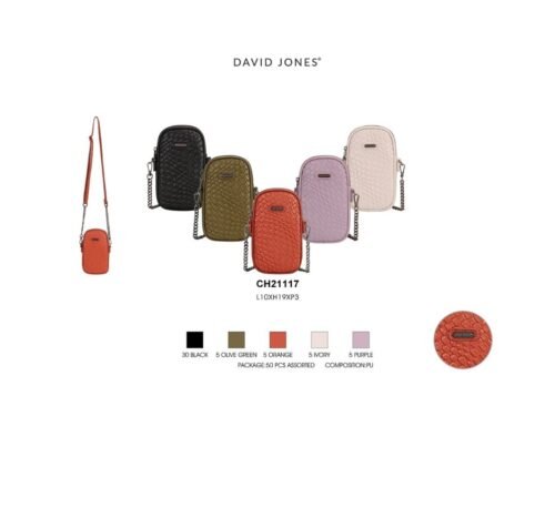David Jones Dámská mini crossbody kabelka  David Jones CH21117, různé barvy Barva: Černá