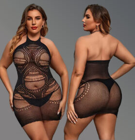 Vaqua Dámské šaty BODYSTOCKING PLUS SIZE 86043