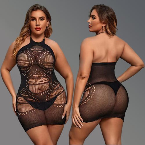 Vaqua Dámské šaty BODYSTOCKING PLUS SIZE 86043