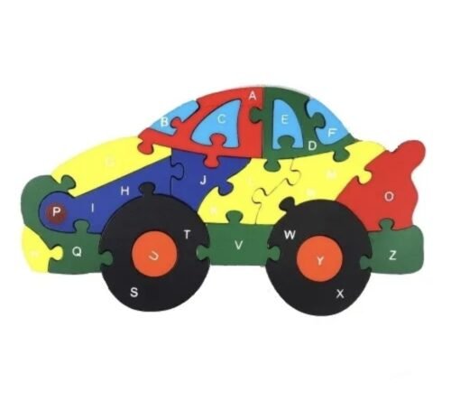 Hobi Toys Dřevěné vzdělávací puzzle Autíčko
