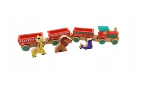 Wood Toys Dřevěný vláček Cirkus se zvířátky
