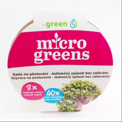 Bujónka InGreen Microgreens set 2+2 Kedluben růžový