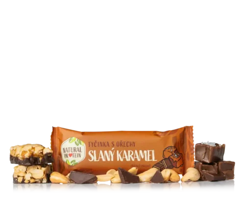 NaturalProtein Ořechová tyčinka - Slaný karamel, 40g