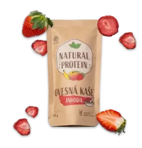 NaturalProtein Proteinová ovesná kaše - Jahoda, 60g