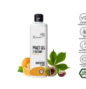 Natasha Prací gel z kaštanů Pomeranč koncentrát, 0,5l