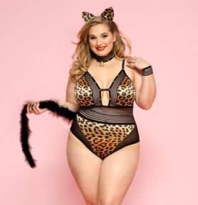 Love by love Kostým Kočičí žena PLUS SIZE, leopardí, XL-XXL P91106