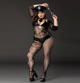 Love by love Kostým Policajtka PLUS SIZE, černý XL-XXL