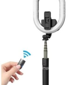 DZL Kruhové světlo s bluetooth na selfie tyči - Selfie stick A8