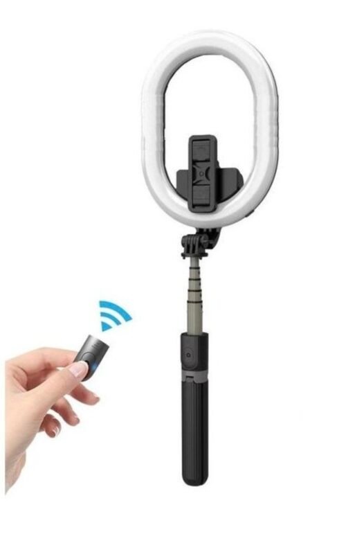 DZL Kruhové světlo s bluetooth na selfie tyči - Selfie stick A8