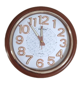 Quartz Kulaté nástěnné hodiny 19623-18 imitace dřeva