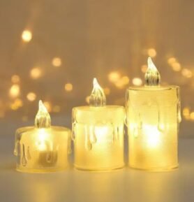 DENR LED svíčky na baterie Crystal, set 3ks