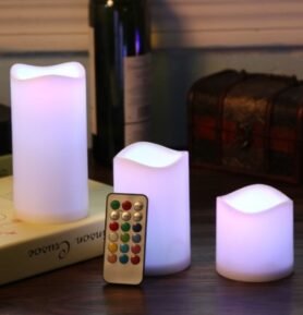 DENR LED svíčky, set 3 ks na baterie s dálkovým ovládáním 12LED-SV
