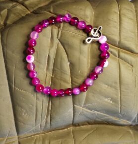 Handmade Minerální náramek Agate - růžový