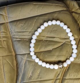 Handmade Minerální náramek Opalite - bílý