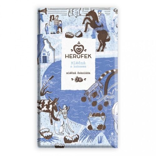 Herůfek Čokoláda mléčná s kokosem 52% Maya Mountain Cacao BIO, 50g