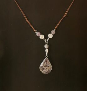 Handmade Náhrdelník s kamenem Amethyst - kapka