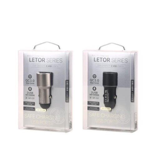 Rychlá nabíječka do auta s dvěma USB porty WK Design WP-C21 Černá