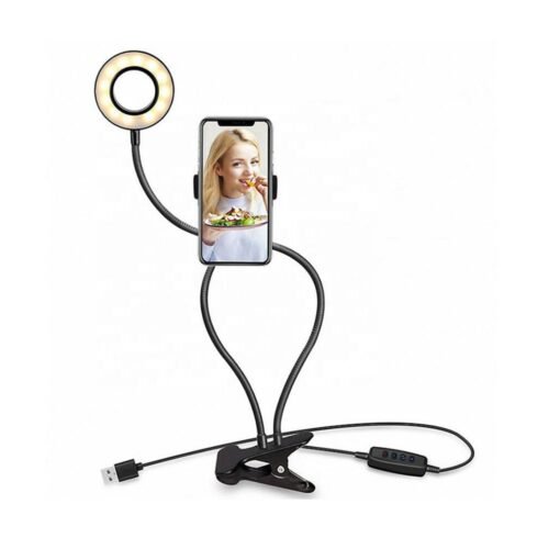 Nabel Selfie držák na telefon s LED osvětlením profi - 007 Barva: Bílá