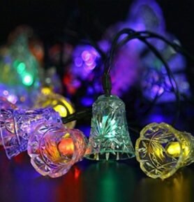 DZL Solární světelný řetěz 40 LED Zvonečky, různé barvy Barva: RGB - barevná