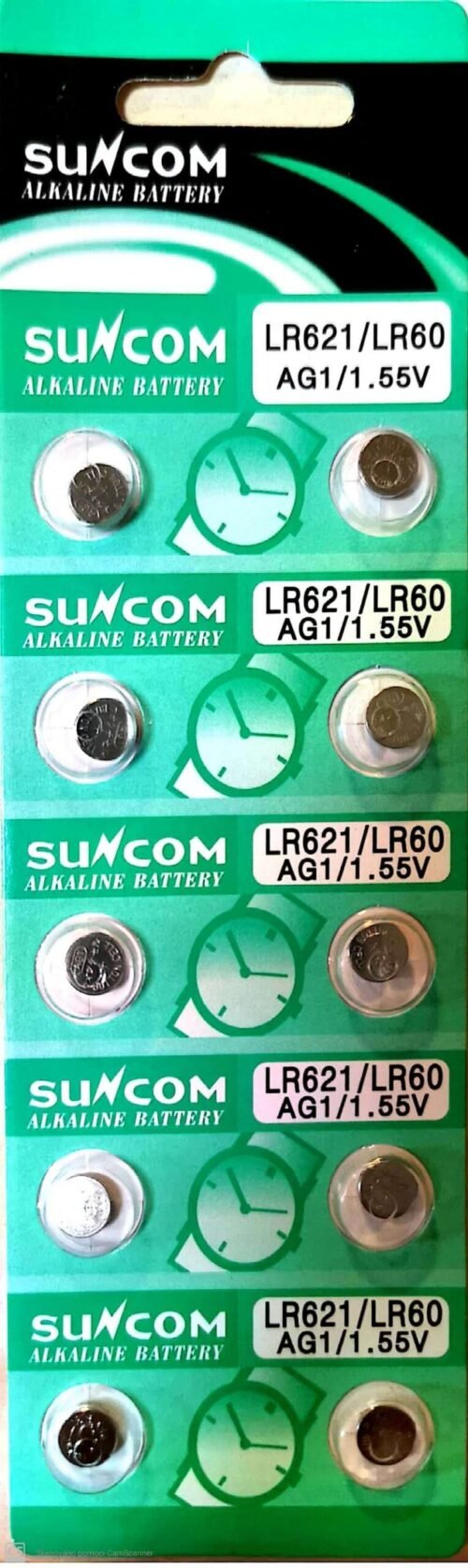 SUNCOM AG1 alkaline knoflíková baterie 10ks