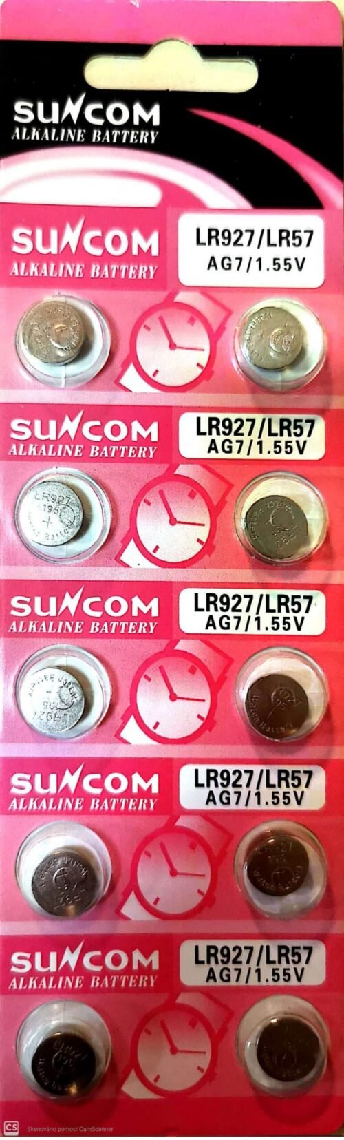 SUNCOM AG7 alkaline knoflíková baterie