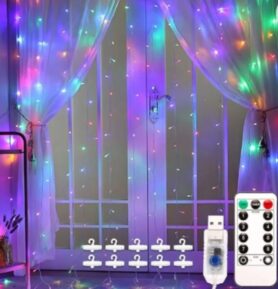 Aerbes Světelný mikro závěs na dálkové ovládání, 3x3m RGB