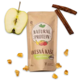 NaturalProtein Proteinová ovesná kaše - Jablko a skořice, 60g