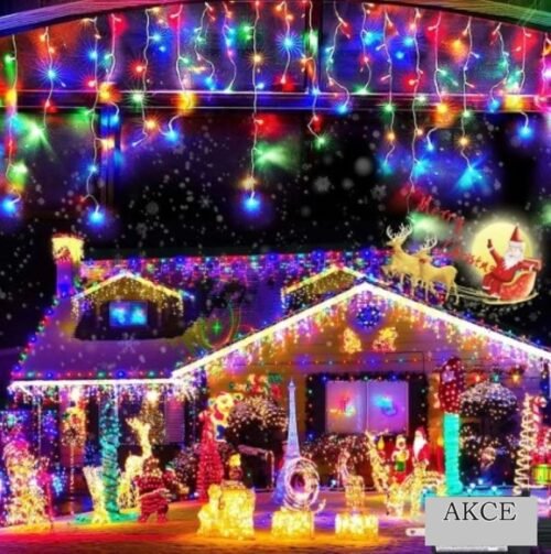 DENR VÁNOČNÍ LED ZÁVĚS 40M - 1500 DIOD, VENKOVNÍ -10% POŠKOZENÁ KRABICE Barva: RGB - barevná