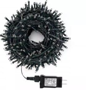 DENR Vánoční světelný řetěz 2000 LED venkovní, zelený kabel Barva: Modrá
